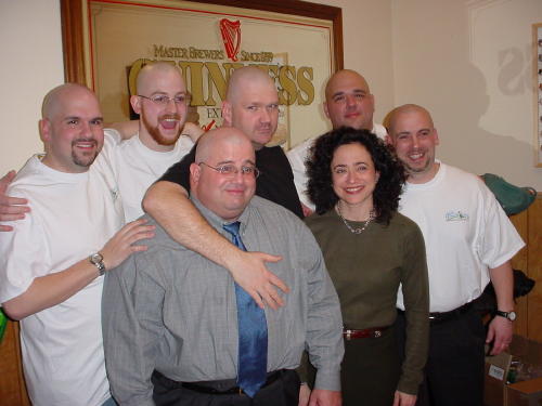 The Shavees and Shari - (back) Kevin S, Ross, Kevin G, Mike S, (front) Pete, Shari, Anthony