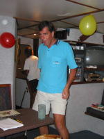 Fred - doing one of his dances in the salon - KLM Photo